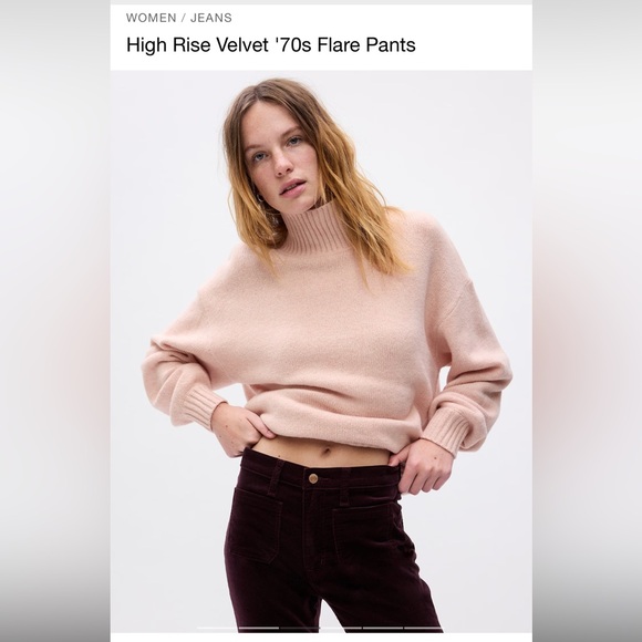 GAP High Rise Velvet ‘70s Flare Pants - Picture 3 of 3